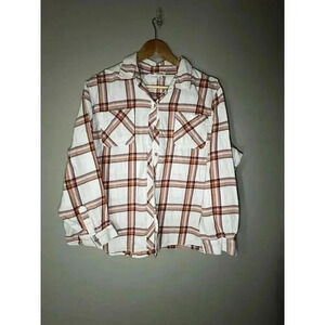 a.n.a A New Approach Womens Button Shirt Size Petite XXL Plaid Collared
